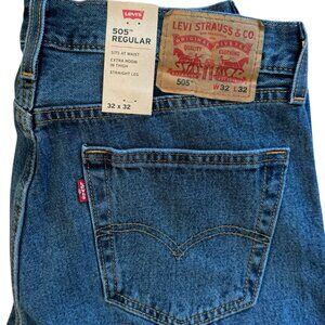 NWT Levi's Men's 505 Regular Fit Non-Stretch Jeans Size 32 x 32
